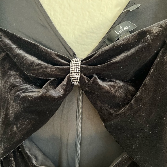 NWOT Hollywood Heyday Black Velvet Long Sleeve Mermaid Maxi Dress - Picture 8 of 12